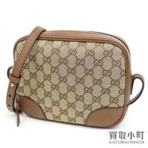 Gucci GG Canvas Shoulder Bag Beige Brown Interlocking Crossbody Pochette